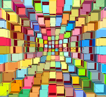 3d abstract fragmented bright colored pattern 
