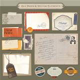 Collection of vintage paper and vector elements