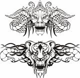 Symmetric animal tattoos