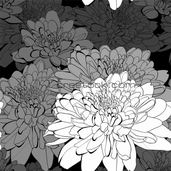 Seamless pattern with a lot of flowers