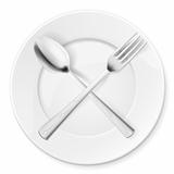 Spoon, fork and plate