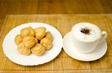 Coffee with cream puffs