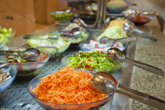 Salad selection in a hotel buffet