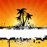 Grunge palm trees background