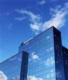 Modern office building blue