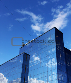 Modern office building blue