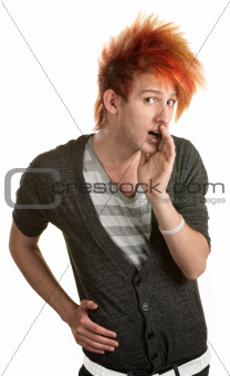 Teen With Mohawk Whispering