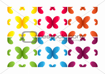 Set of seamless patterns with butterflies