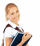 Portrait of beautiful happy student female