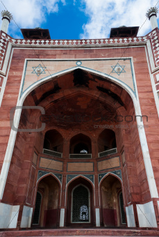 Humayun`s Tomb arches, Delhi, India.