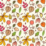 Seamless autumn leaves texture pattern. Vector background 