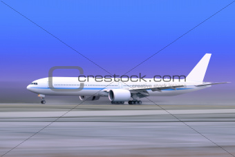 white plane on runway