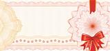 Guilloche Background for Gift Certificate with Red Bow