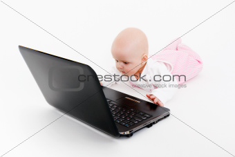 baby with laptop