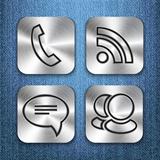 Communication brushed metal app icons