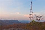 Big telecommunication tower on the mountain