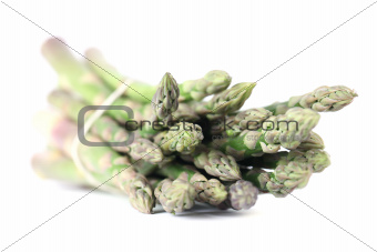 Green asparagus on white