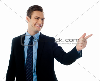 Adult caucasian male executive in business suit