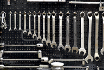 wall with tools