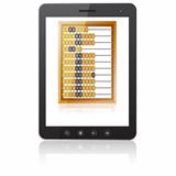 Black tablet PC computer  with abacus 