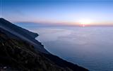 Mount Stromboli and sunset