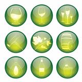 Vector illustration of coloured glossy and shiny winery sphere icon.