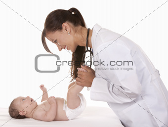 female doctor and a baby