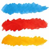 Set of colorful strokes of paint brush