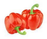 Two sweet red peppers