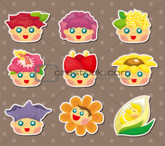 cartoon flower fairy stickers