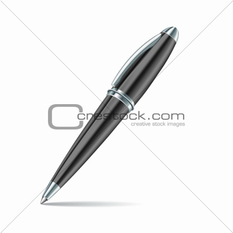 Black pen isolated on the white background.