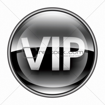 VIP icon black, isolated on white background.