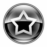 star icon black, isolated on white background.