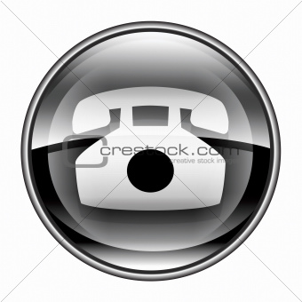 phone icon black, isolated on white background.