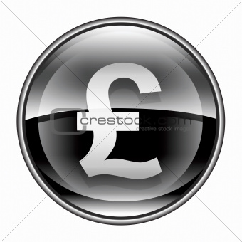 Pound icon black, isolated on white background