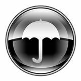 Umbrella icon black, isolated on white background