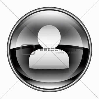 User icon black, isolated on white background