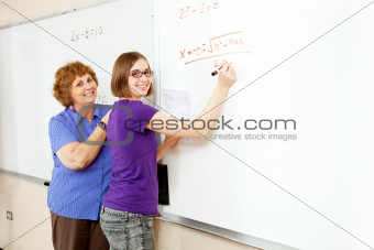 Math Student and Teacher with Copyspace