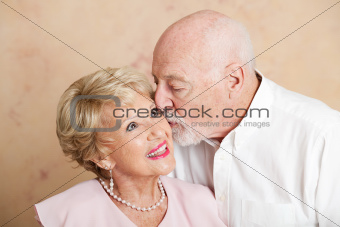 Senior Couple - Kiss on the Cheek