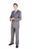 Young businessman with mobile phone