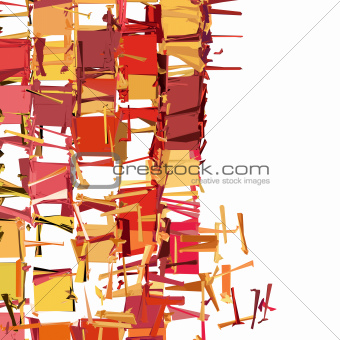 abstract fragmented pattern in pink orange red