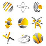 yellow business icons design