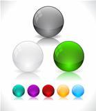 Glossy colorful abstract glass balls. EPS10 file.