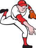 Baseball Player Pitcher Throwing Cartoon
