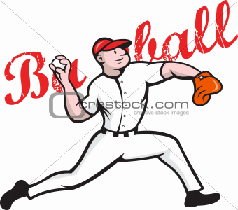 Baseball Pitcher Player Cartoon
