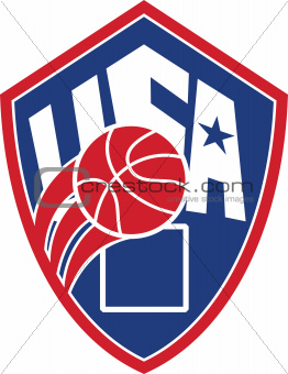 United States USA American Basketball Ball Shield
