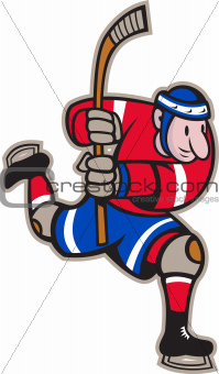 Ice Hockey Player Striking Stick
