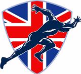 Runner Sprinter Start British Flag Shield
