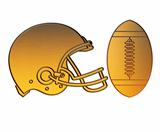american football helmet ball golden metallic
