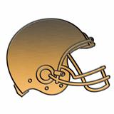 american football helmet golden metallic